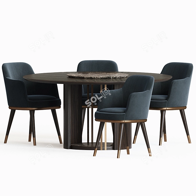 Elegant Misool Dining Set 3D model image 2