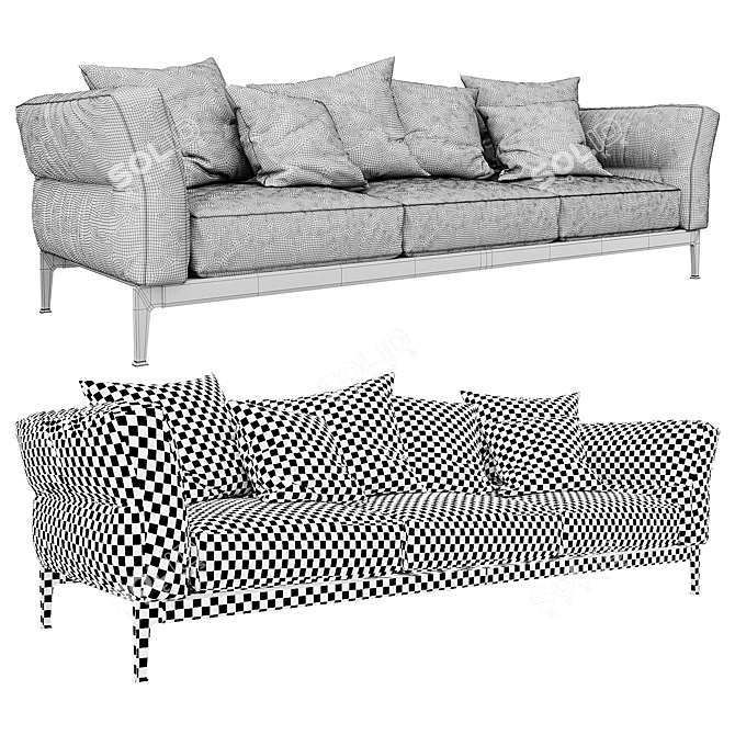 Flexform Adda: Versatile 3D Sofa 3D model image 4