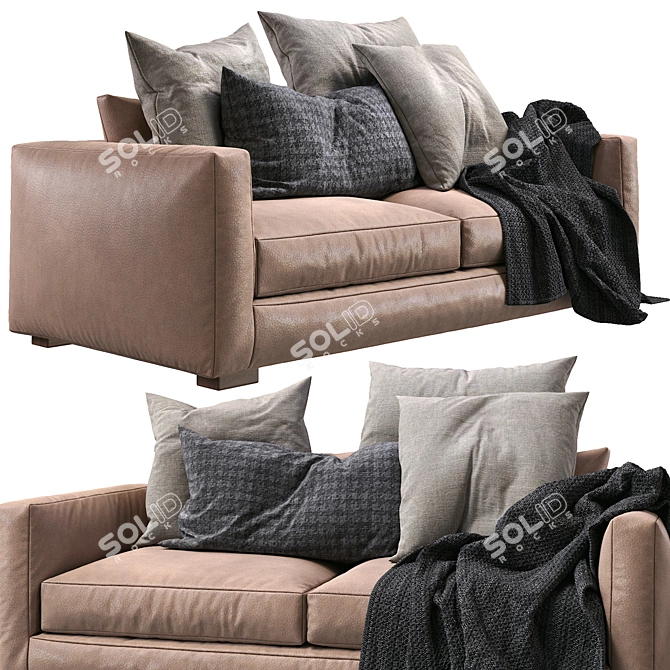 Luxurious Vittoria Luisa Leather Sofa 3D model image 3