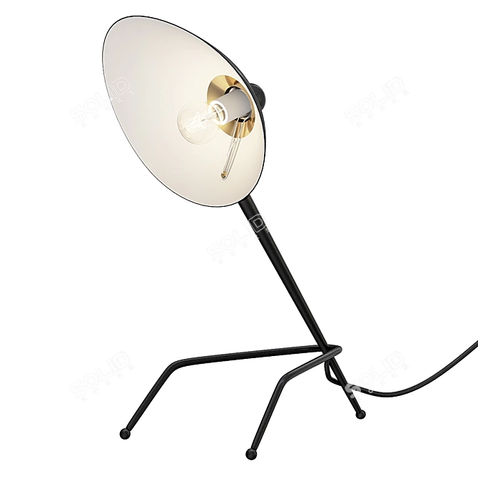 Elegant Metal Desk Lamp 3D model image 1