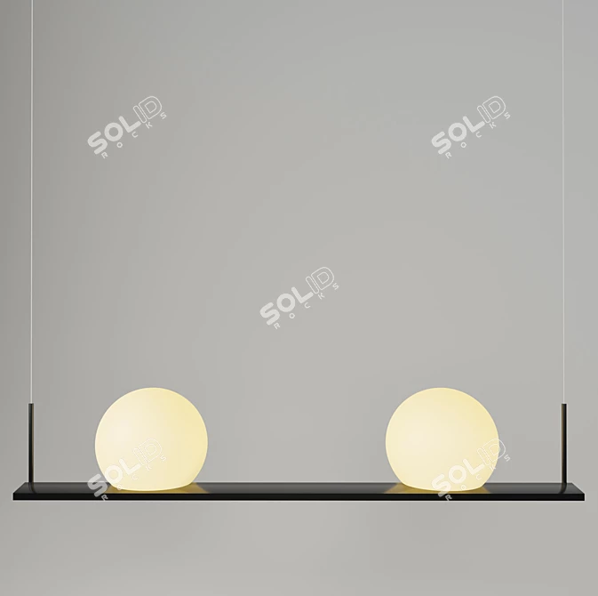 Modern Glass Pendant Lamp 3D model image 1