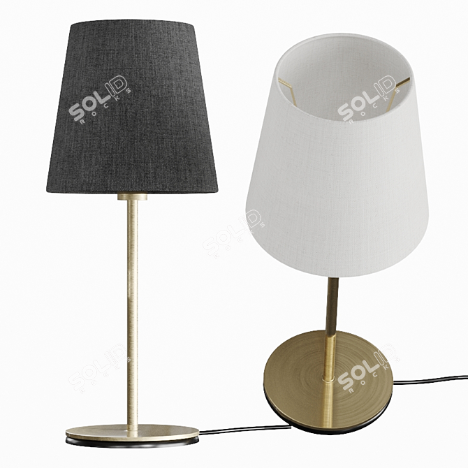 Contemporary Grey Nickel Table Lamp 3D model image 1
