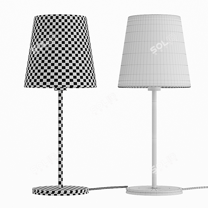 Contemporary Grey Nickel Table Lamp 3D model image 2