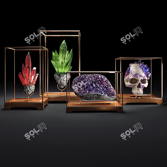 Exquisite Decorative Mineral Stones 3D model image 1