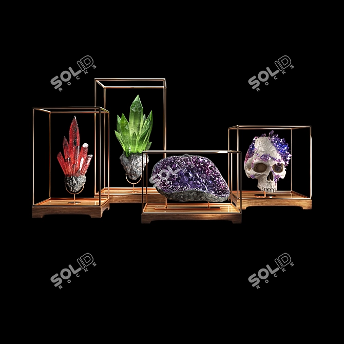 Exquisite Decorative Mineral Stones 3D model image 5