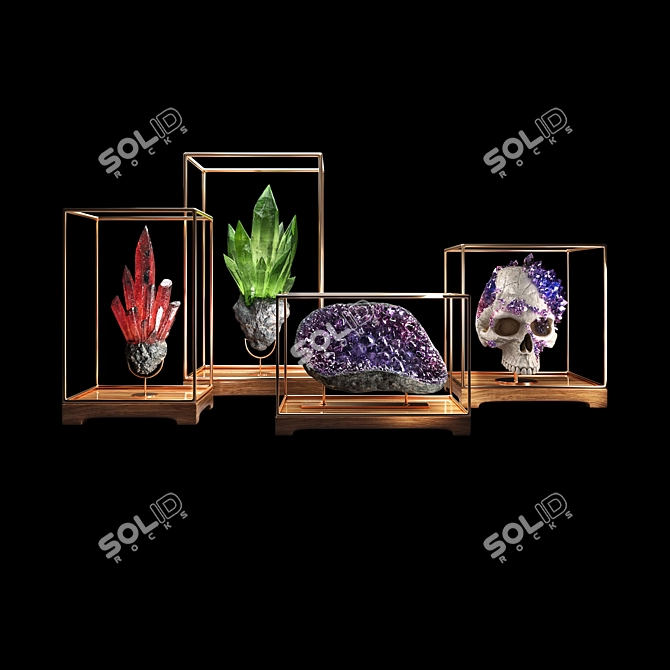 Exquisite Decorative Mineral Stones 3D model image 6