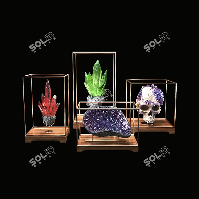Exquisite Decorative Mineral Stones 3D model image 7