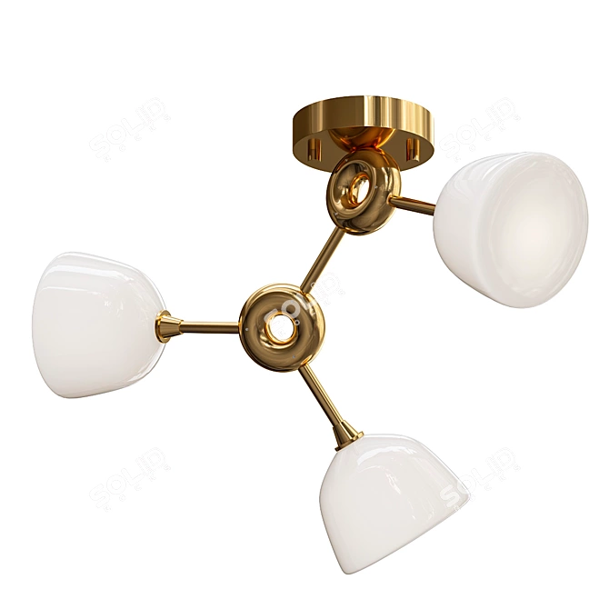 Modern Gold Molecular Ceiling Chandelier 3D model image 1