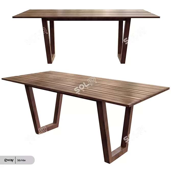 Logan Expandable Dining Table: Versatile Elegance for Every Meal 3D model image 1