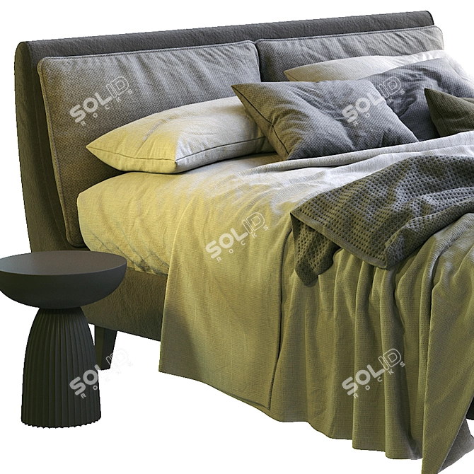 Elegant Attico Bed Twils 3D model image 2