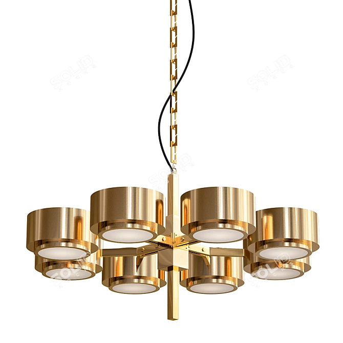 Cosmic Metal Minimalist Chandelier 3D model image 1