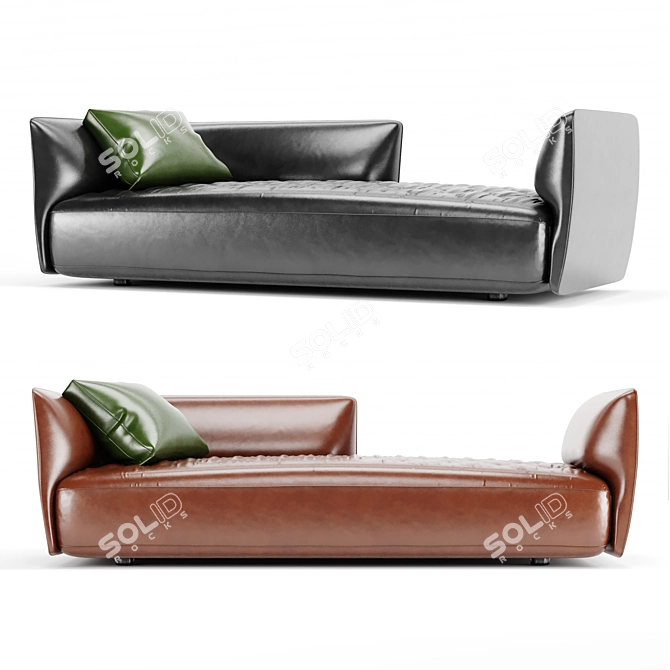 Luxury Leather Sofa by Francesco Rota 3D model image 1