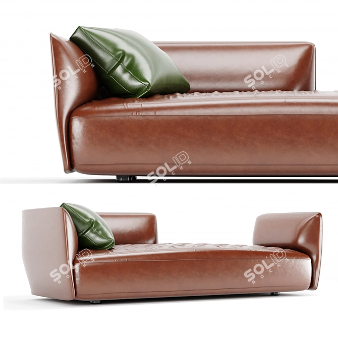 Luxury Leather Sofa by Francesco Rota 3D model image 2