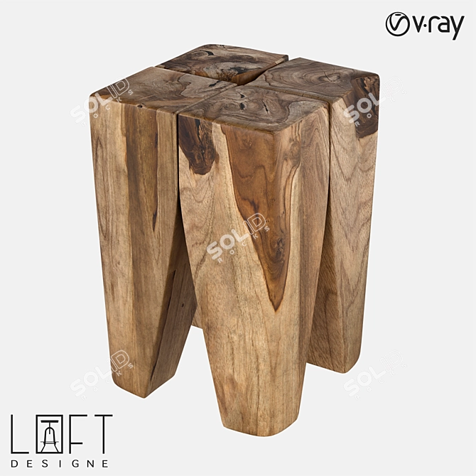LoftDesigne Coffee Table 6069: Sleek Wood Design 3D model image 1