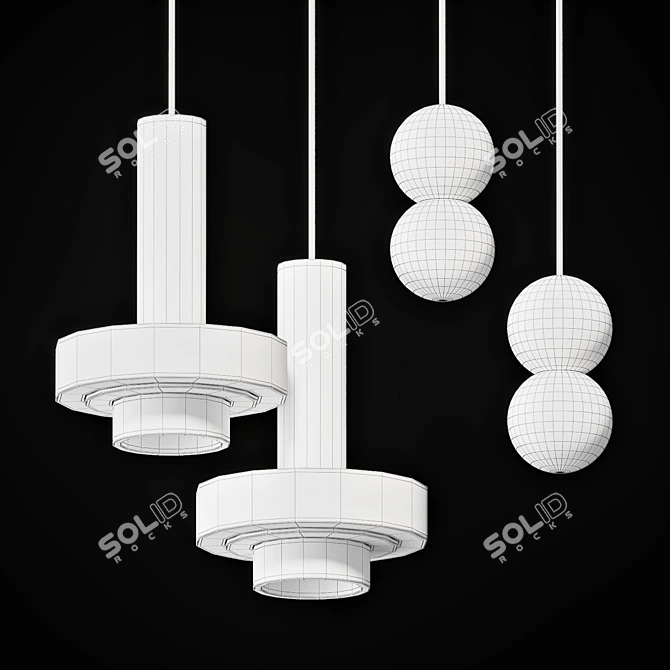 Elegant Pendant Lights Collection 3D model image 2