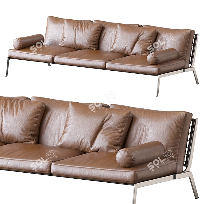 Happy Sofa: Elegant, Stylish, and Comfortable 3D model image 2