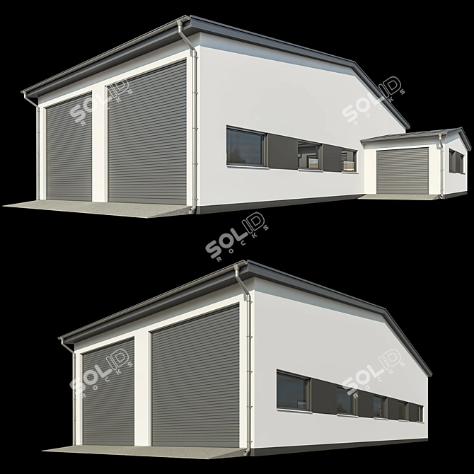 Max 2012 Garage Building 3D model image 1