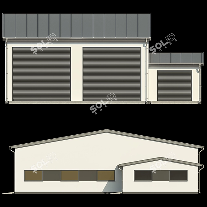 Max 2012 Garage Building 3D model image 2