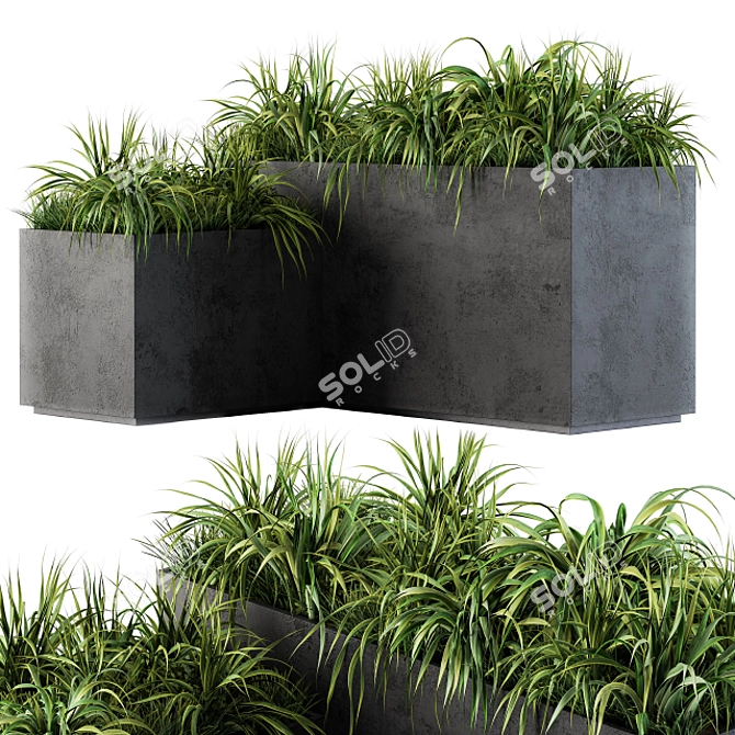 Concrete Cereal Planter: Grass & Grain 3D model image 2