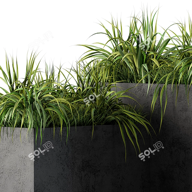 Concrete Cereal Planter: Grass & Grain 3D model image 4