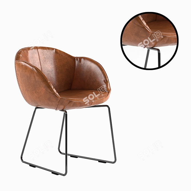 Sophisticated Merino Chair 3D model image 1