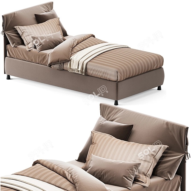 NATHALIE Single Bed by Flou - Sleek and Stylish 3D model image 1