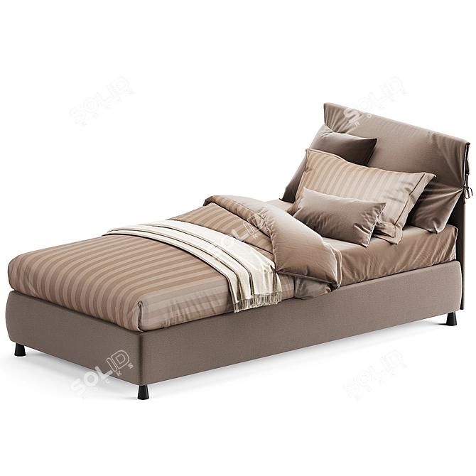 NATHALIE Single Bed by Flou - Sleek and Stylish 3D model image 2