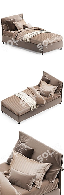 NATHALIE Single Bed by Flou - Sleek and Stylish 3D model image 4