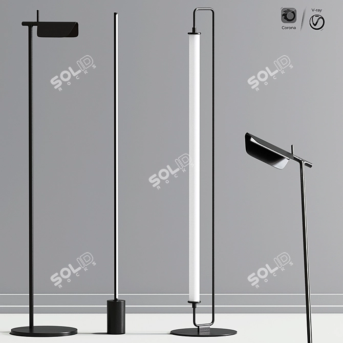 Tall Tree LED Floor Lamp 3D model image 1