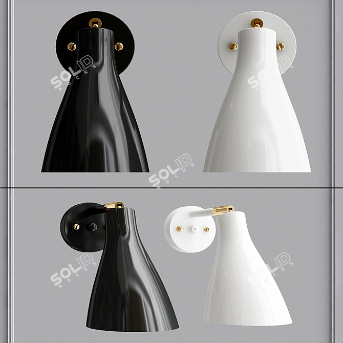 Swing Wall Light - Sleek and Stylish Metal Lighting Solution 3D model image 2