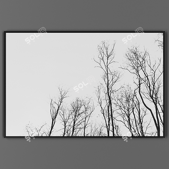 Sleek Black Framed Picture 3D model image 1