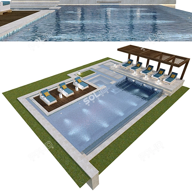 Luxury Pool Oasis: Swimming_Pool_Area_03 3D model image 1