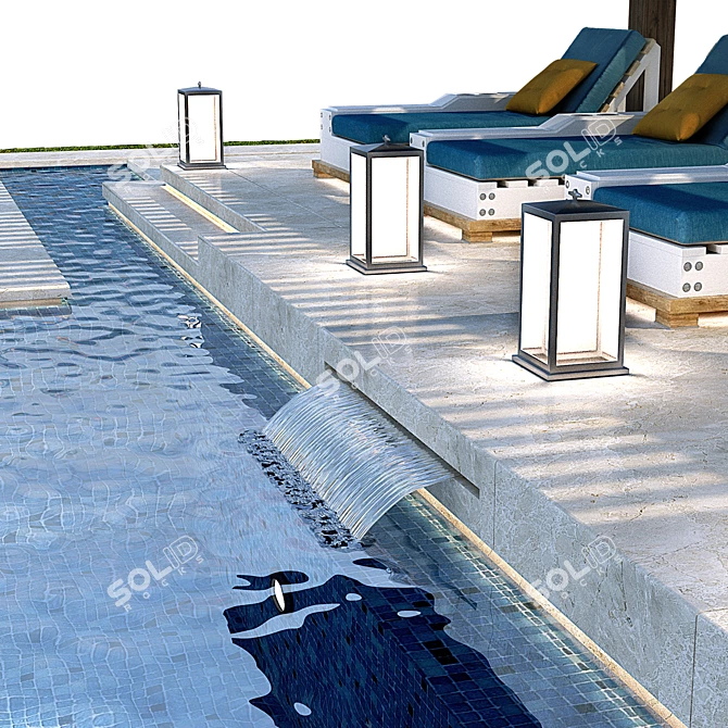 Luxury Pool Oasis: Swimming_Pool_Area_03 3D model image 3