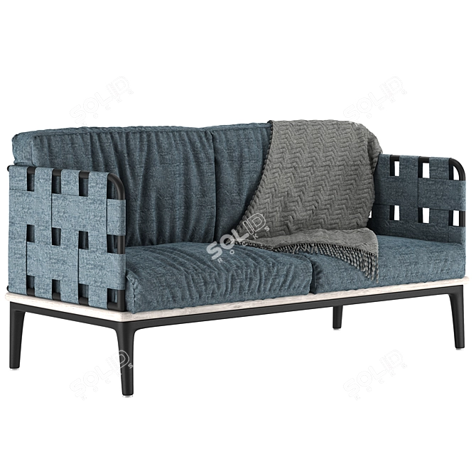 Modern 3-Seater Soffa - 195cm 3D model image 2