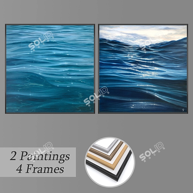 Elegant Wall Art Set No. 1893 3D model image 1