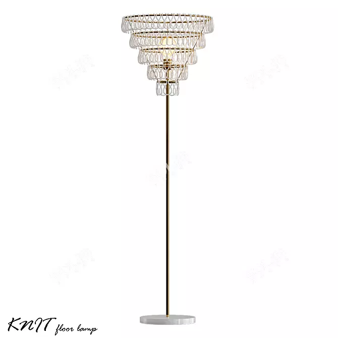 Elegant KNIT Floor Lamp 3D model image 1