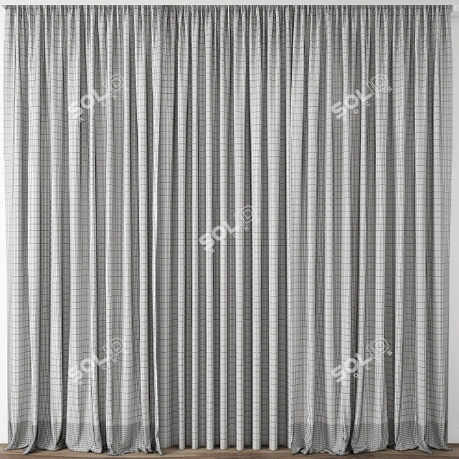 Elegant Detailed Curtain Model 3D model image 3