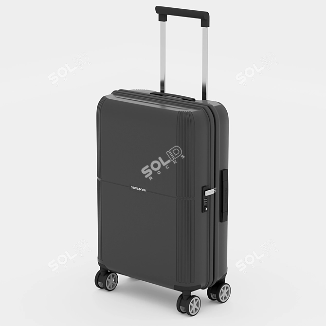  Samsonite Trolley Suitcase: Wheeled Elegance 3D model image 1