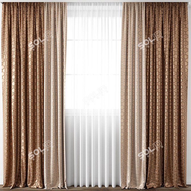 Exquisite Curtain Model 3D model image 1