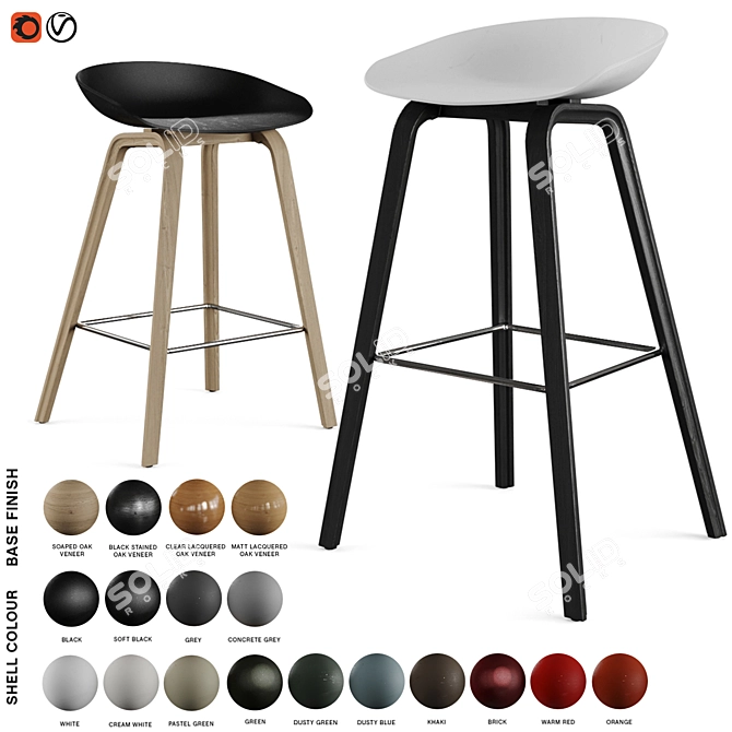 Adjustable Hay Barstool & Counter Stool 3D model image 7