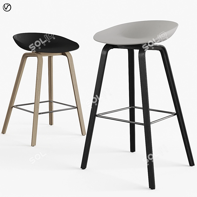 Adjustable Hay Barstool & Counter Stool 3D model image 8