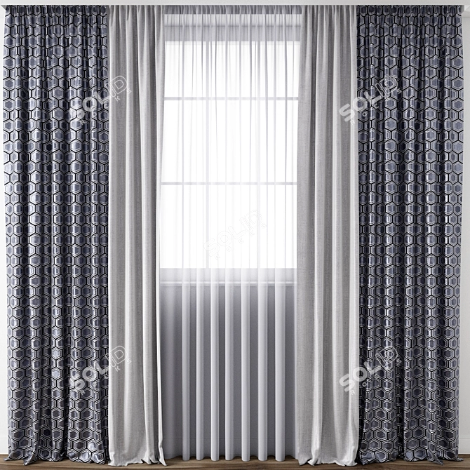 Title: Exquisite Curtain Model 3D model image 1