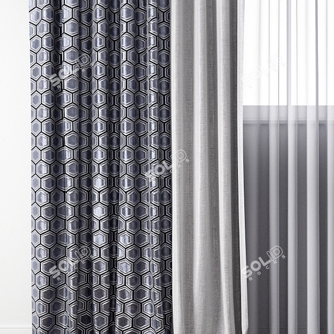 Title: Exquisite Curtain Model 3D model image 2