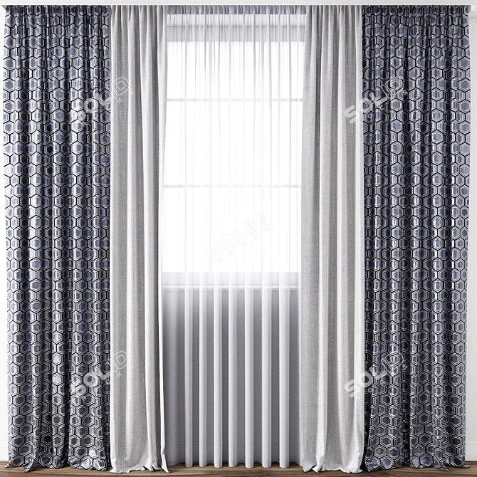 Title: Exquisite Curtain Model 3D model image 5