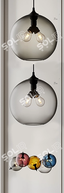 Binary Pendant: Elegant Illumination by Jeremy Pyles 3D model image 7