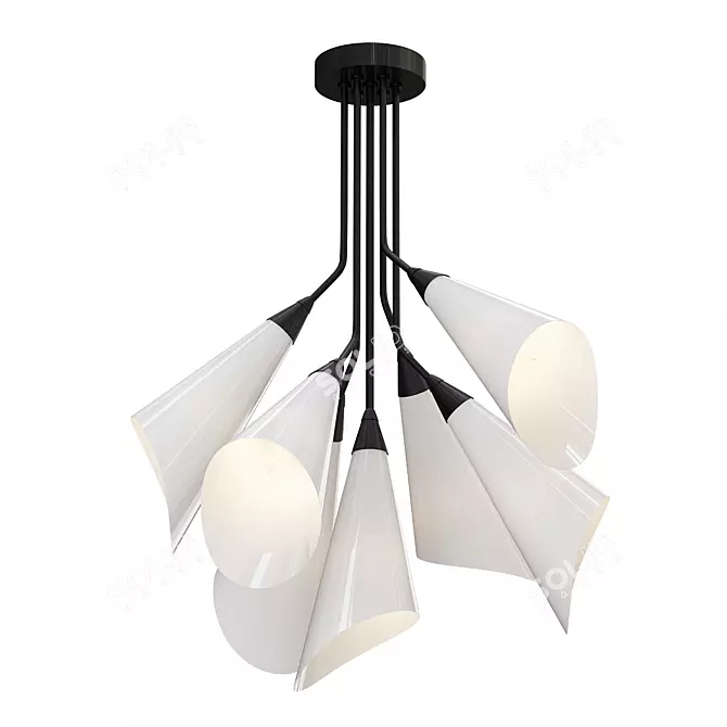 Elegant Calla Flower Ceiling Chandelier 3D model image 1