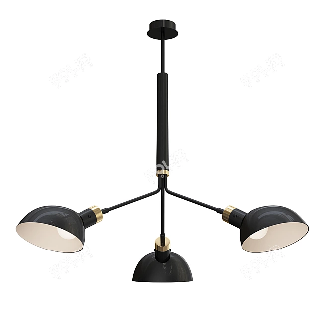 Scandinavian-style Pendant Light with Adjustable Shades 3D model image 1