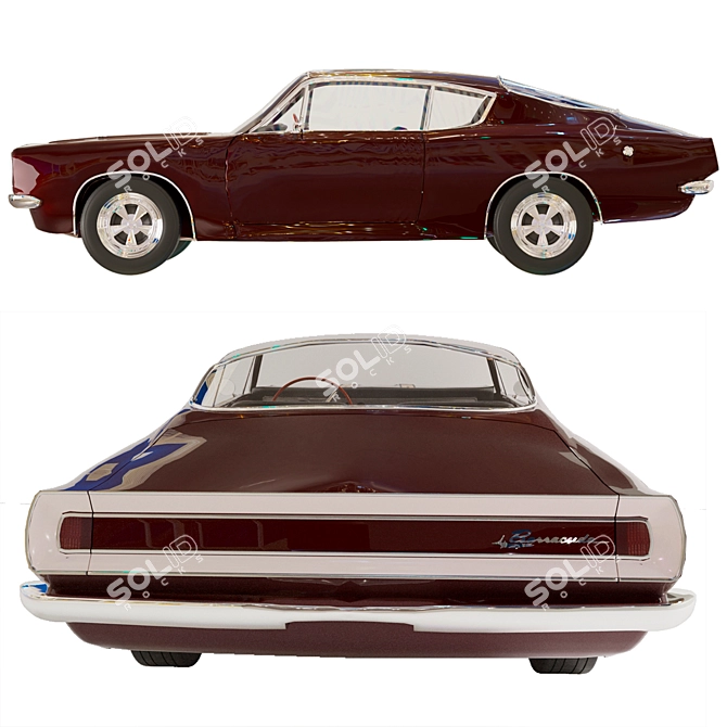 Classic 1968 Plymouth Barracuda 3D model image 2