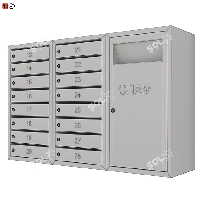 Wall-mounted Mailbox, Perfect for Foyer or Entrance 3D model image 2