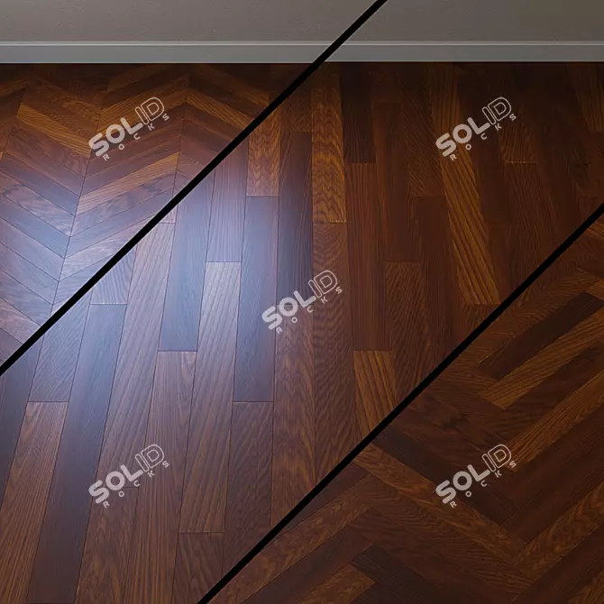 French Fir Chevron Parquet 3D model image 1